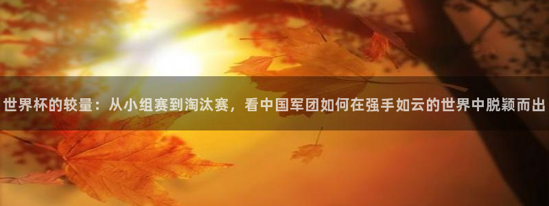 世预赛直播:世界杯的较量:从小组赛到淘汰赛,看中国军团如何在强手如云的世界中脱颖而出